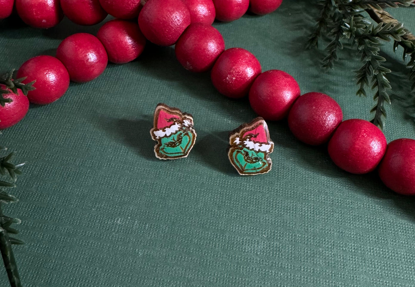 Green Villian Stud Earrings