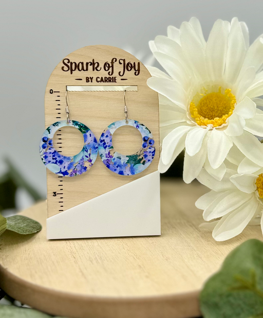 Circle Floral Dangle Earrings