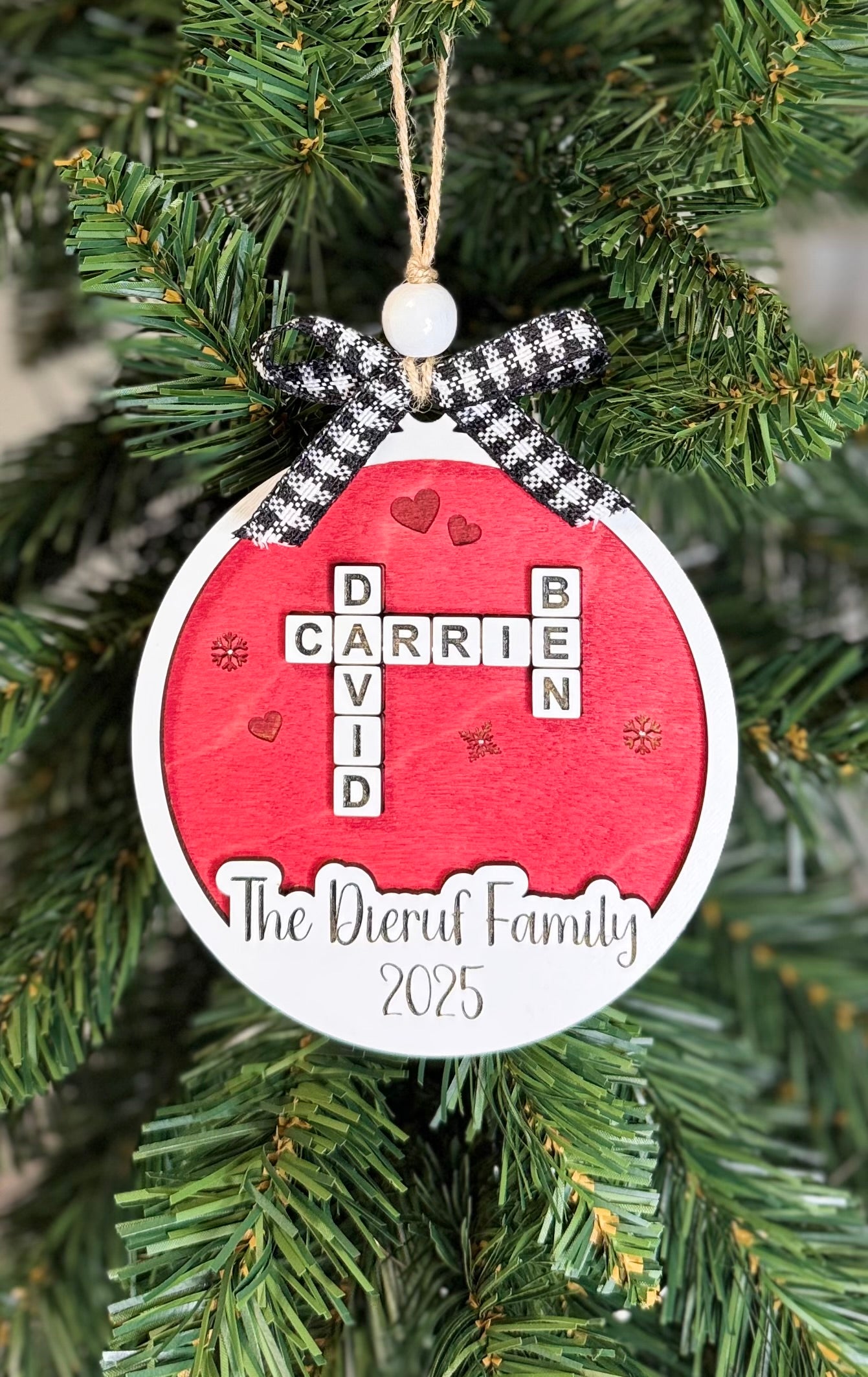 Personalized Family Game Tile Ornament
