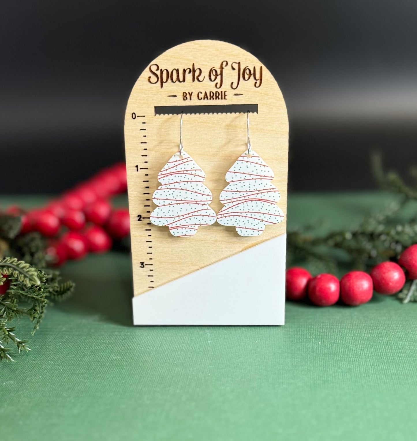 Snack Cake Christmas Tree Dangle Earring