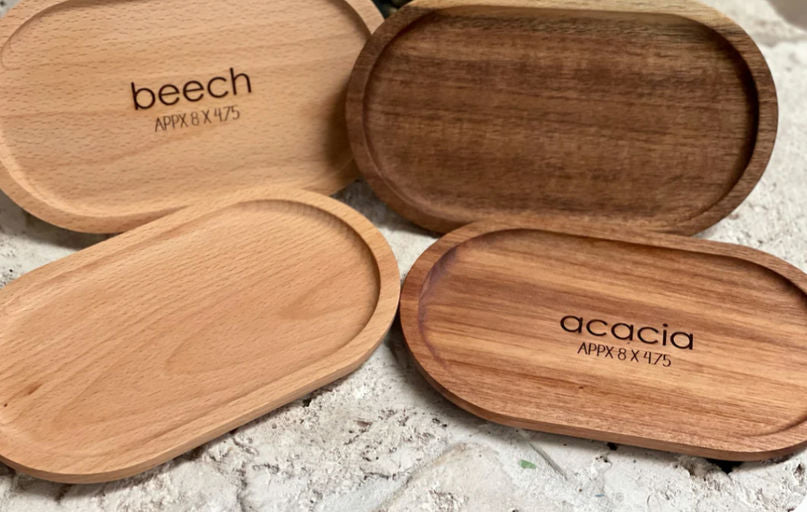 Personalized Wood Catchall Oval Tray