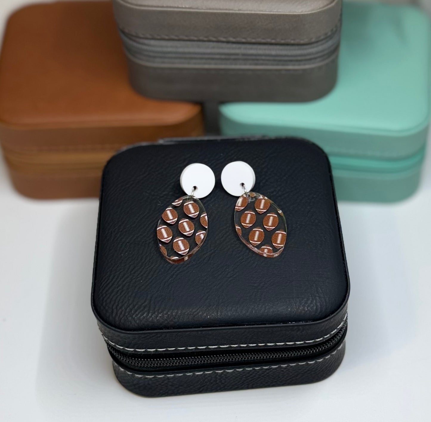 Football Dangle Earrings