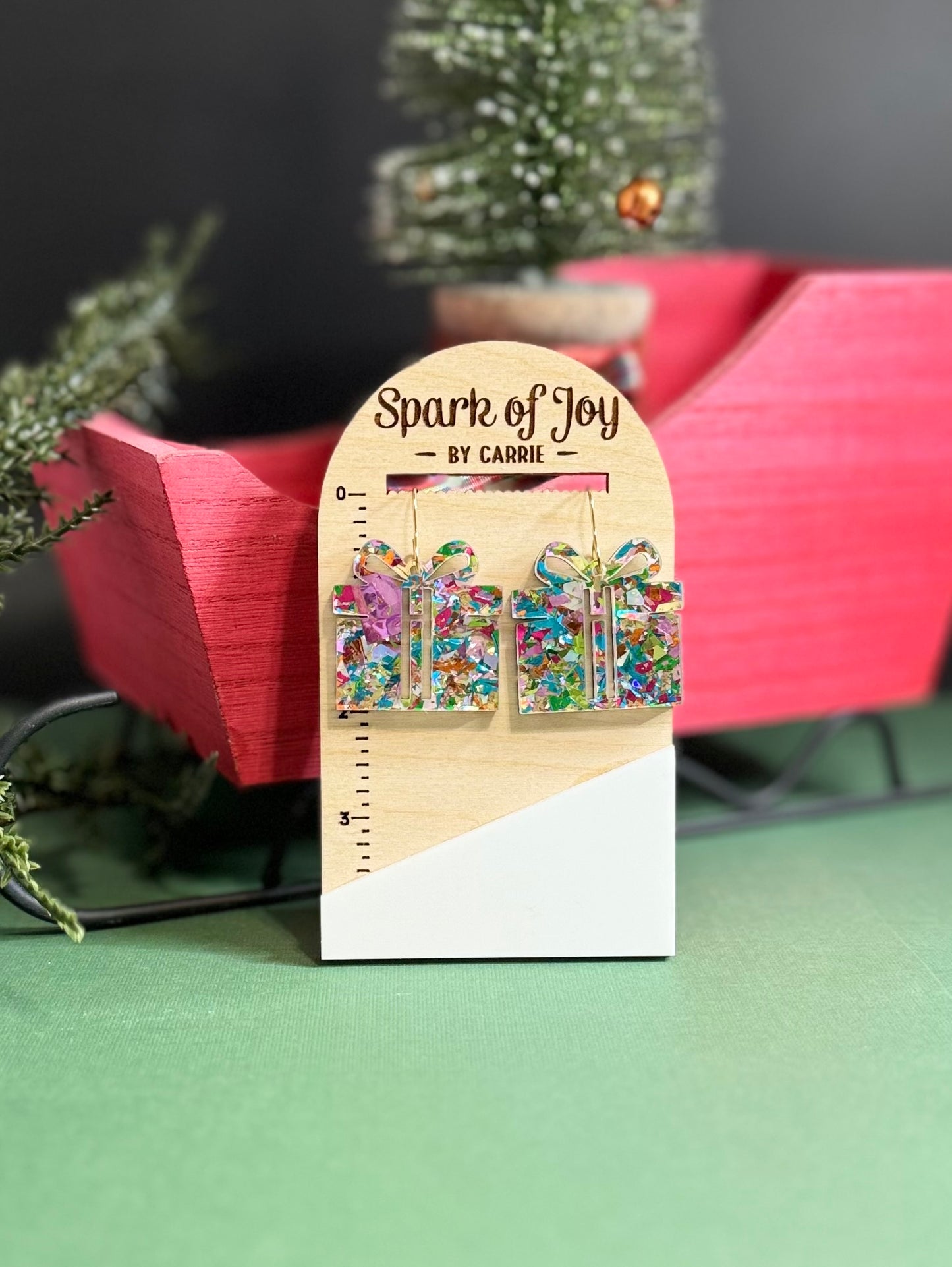 Chunky Glitter Present Earrings