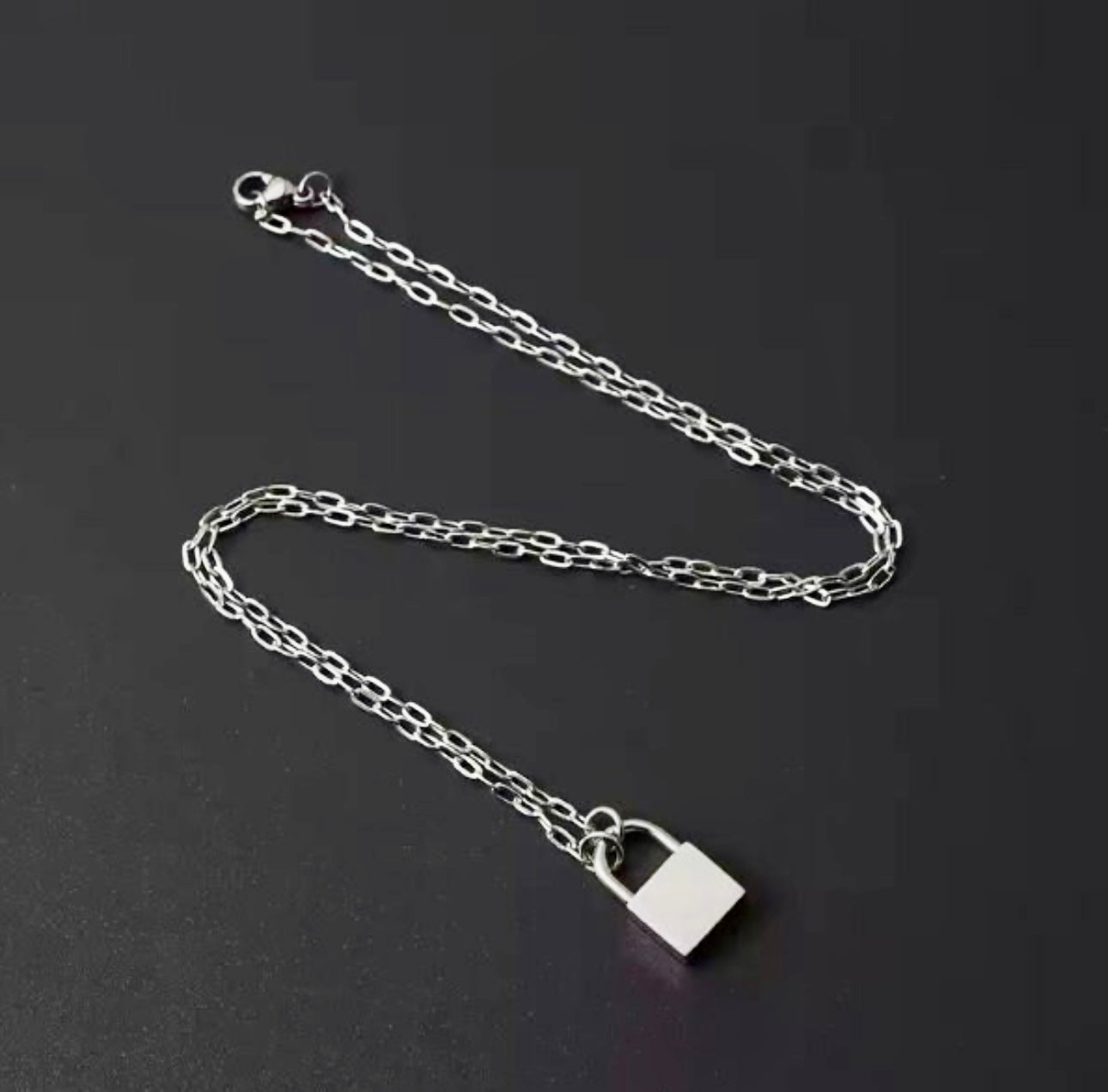 Custom Initial Padlock Pendant Necklace