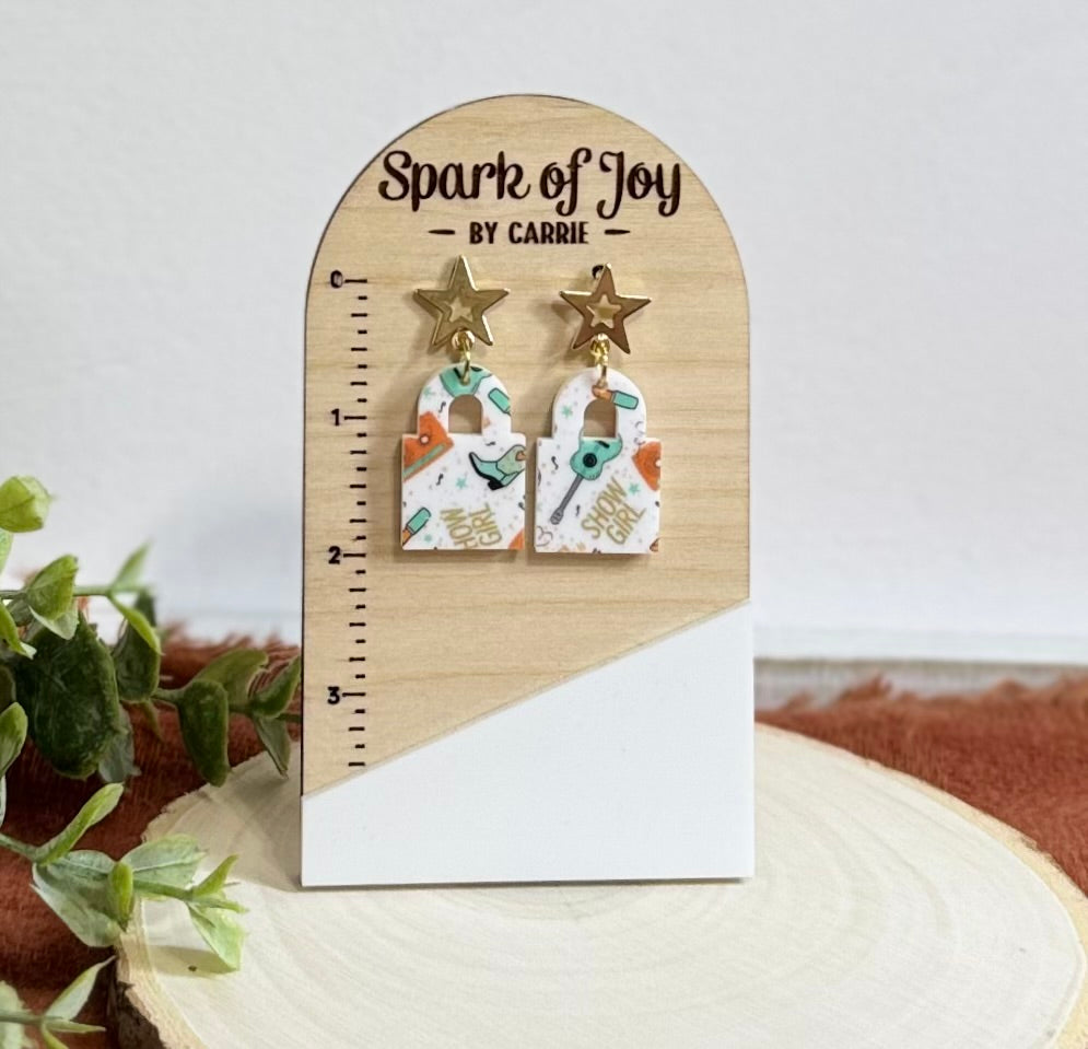Showgirl Print Lock Earrings