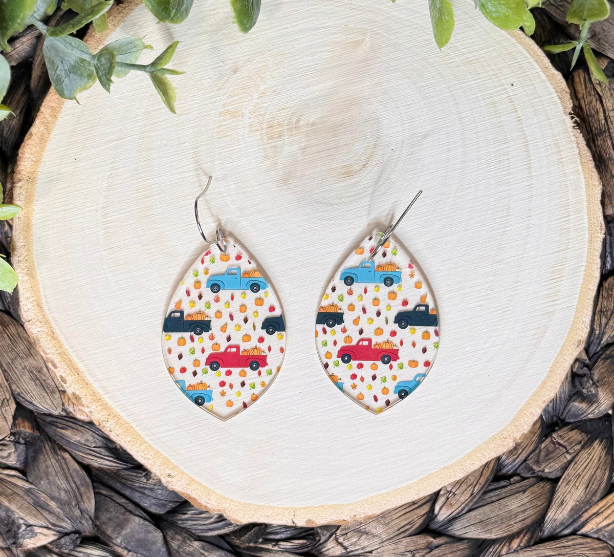 Pumpkin Truck Drop Earrings