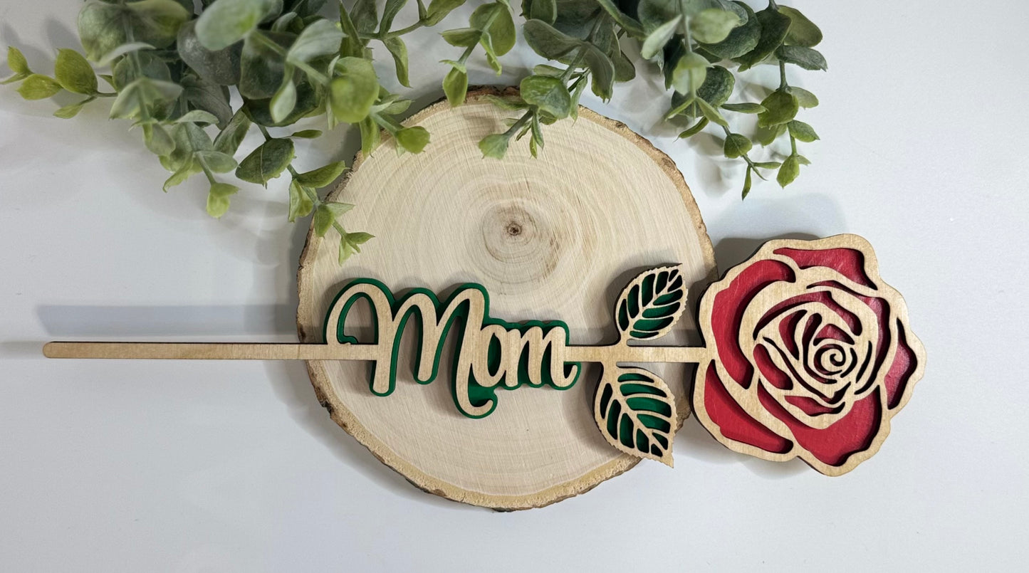 Personalized Wood Rose