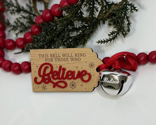 Believe Christmas Tag With Bell