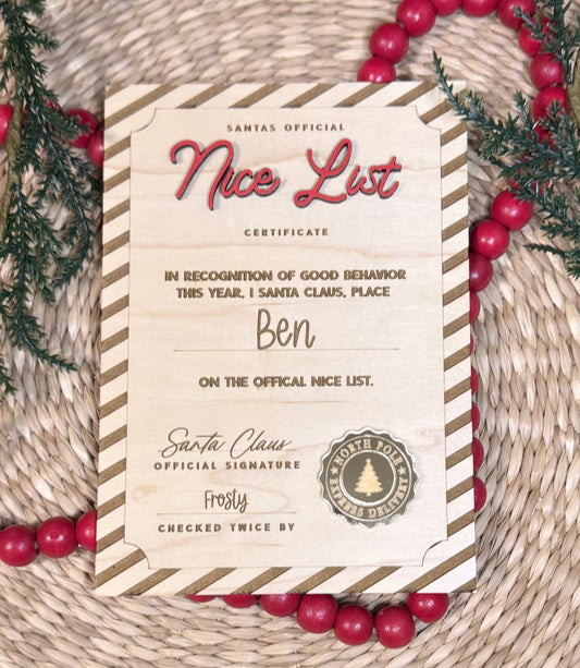 Santas Nice List Letter