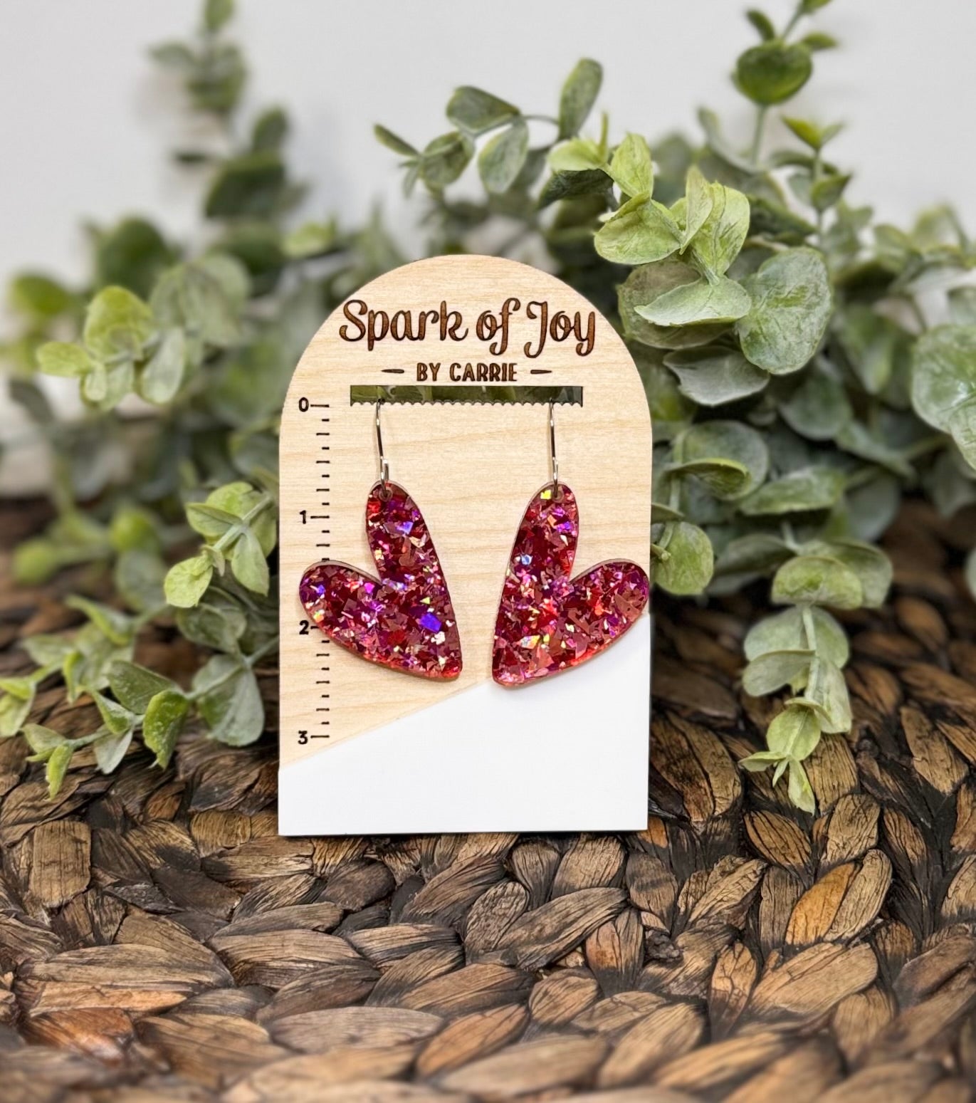 Glitter Heart Dangle Earrings