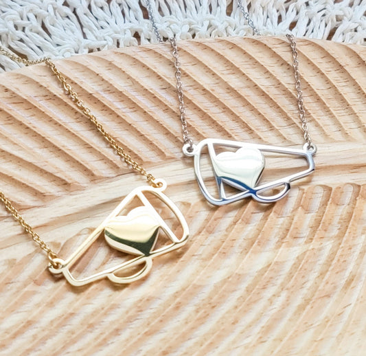 Personalized Cheer Megaphone Necklace (2 sizes)