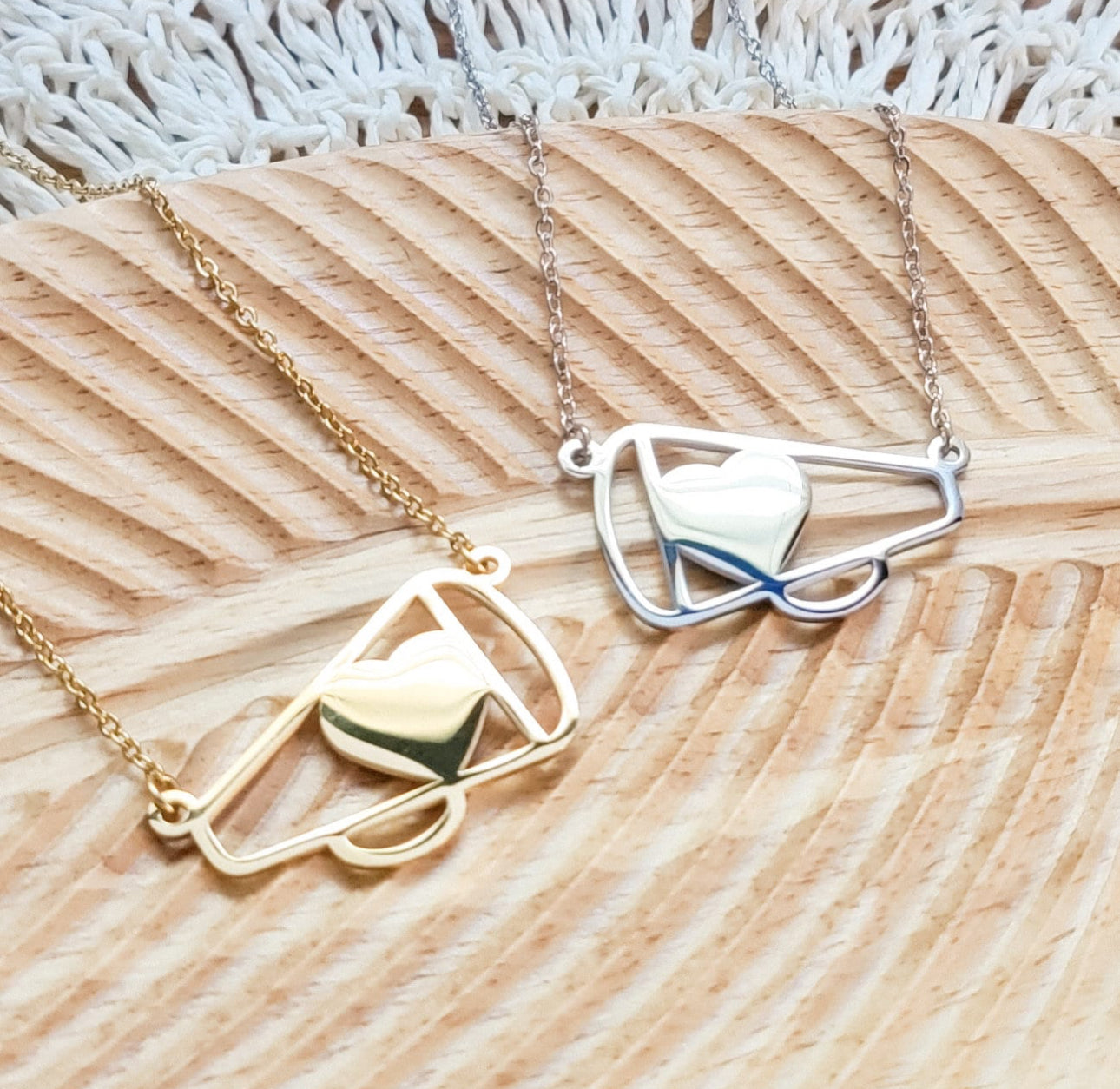 Personalized Cheer Megaphone Necklace (2 sizes)