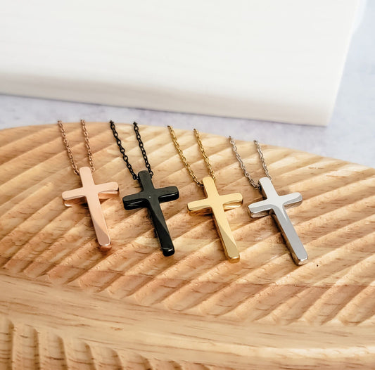 Personalized Vertical Cross Necklace
