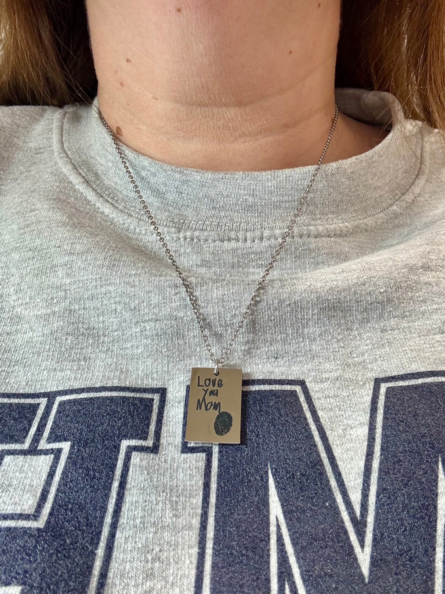 Wide Rectangle Pendant Necklace