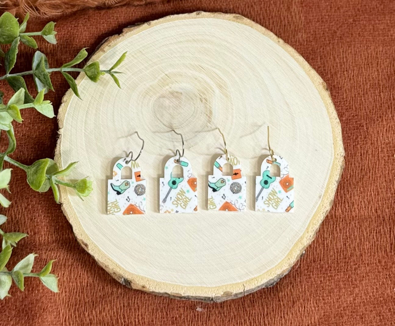 Showgirl Print Lock Earrings