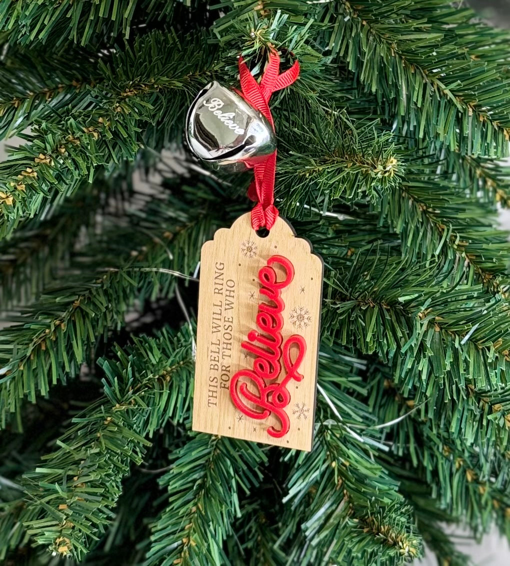 Believe Christmas Tag With Bell