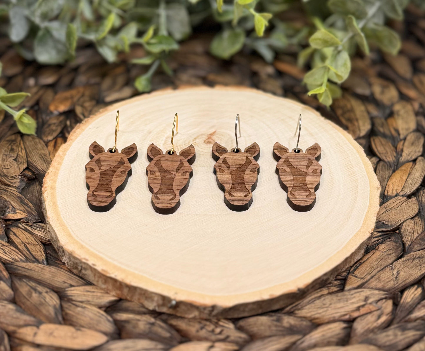 Laser-Cut Horse Head Earrings | Kentucky Derby Jewelry
