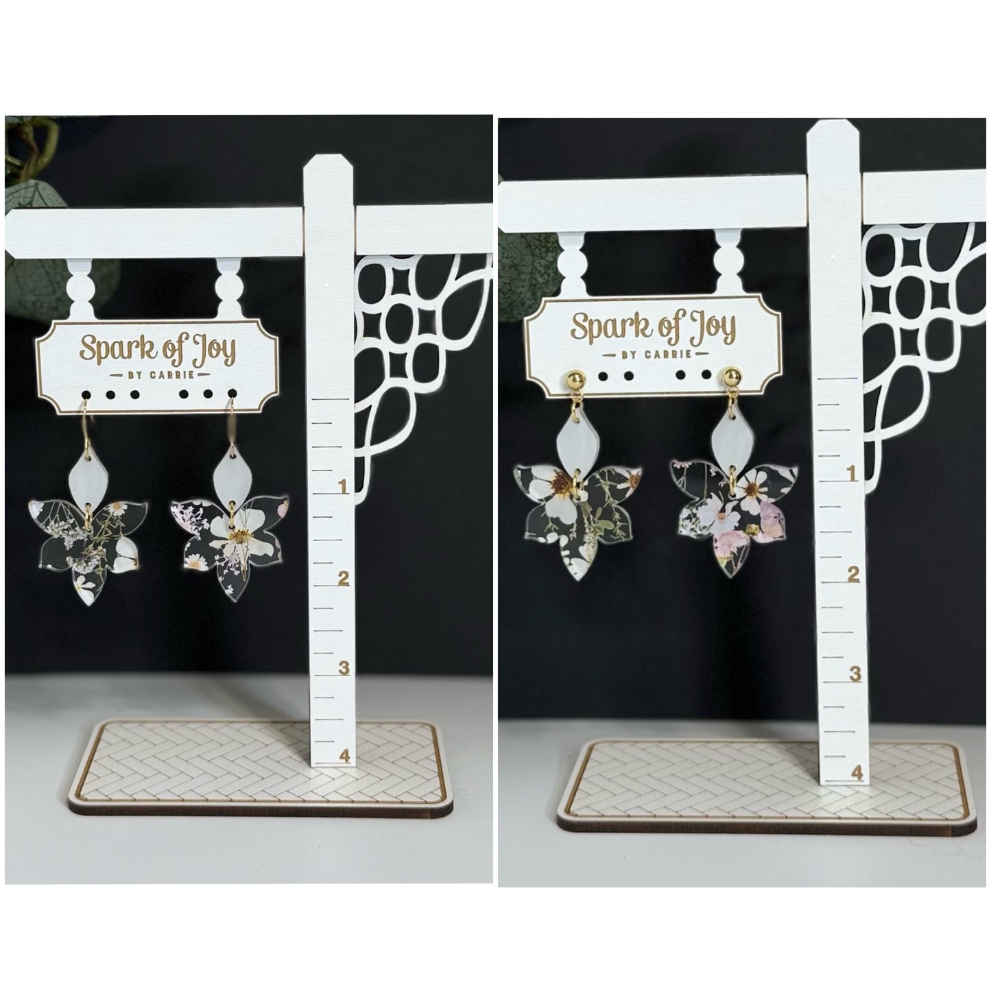 Boho White Floral Earrings