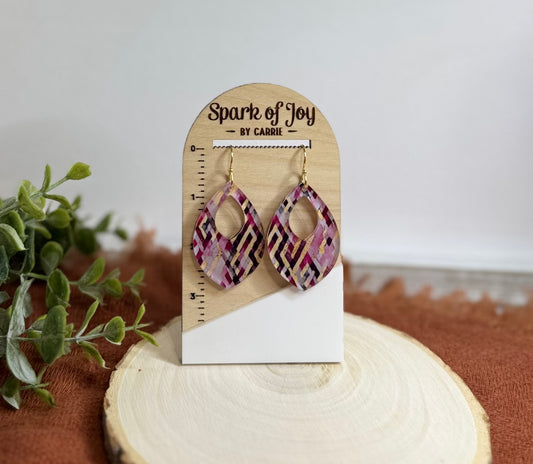Drop Blush Marble Pattern Earrings