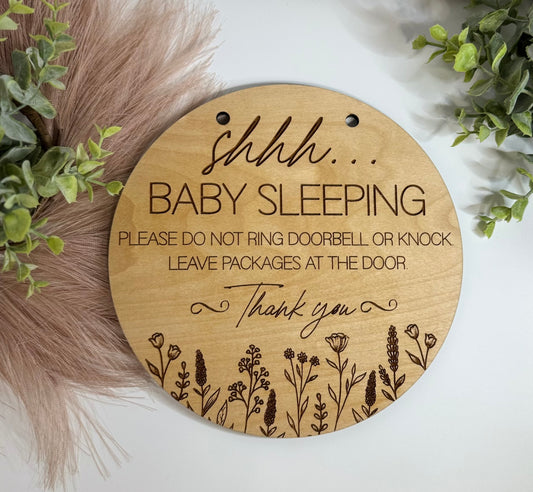 Wooden Baby Sleeping Sign