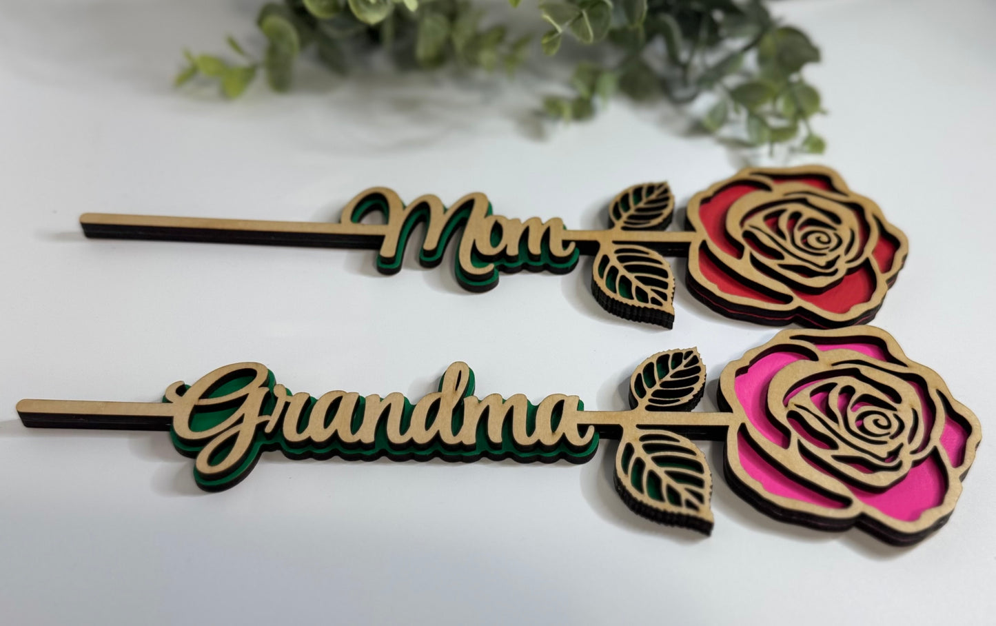 Personalized Wood Rose