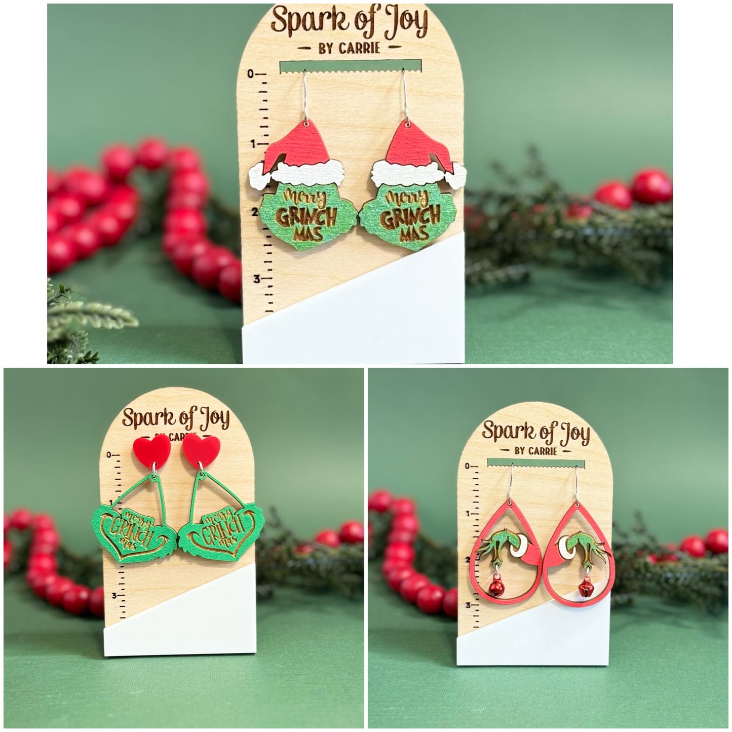 Green Villian Dangle Earrings