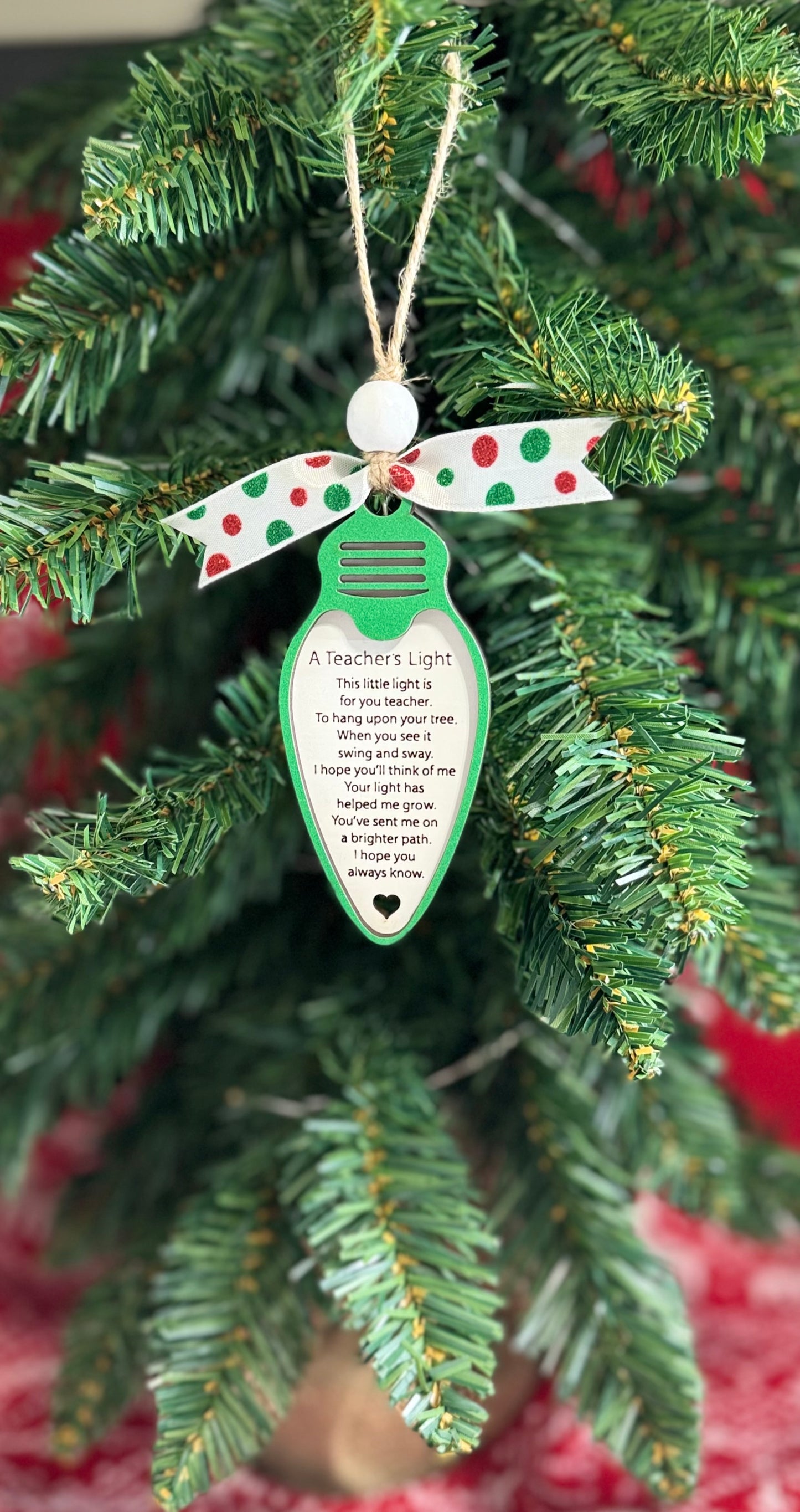 A Teacher’s Light Ornament