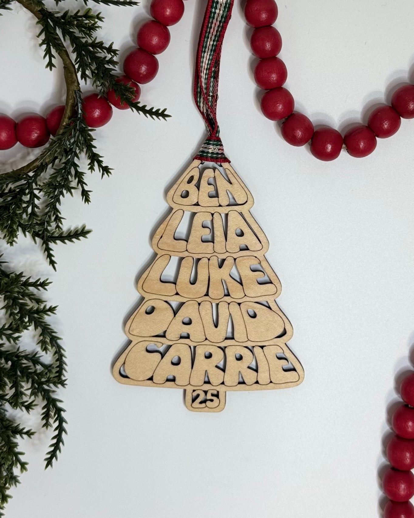 Personalized Christmas Tree Names Ornament