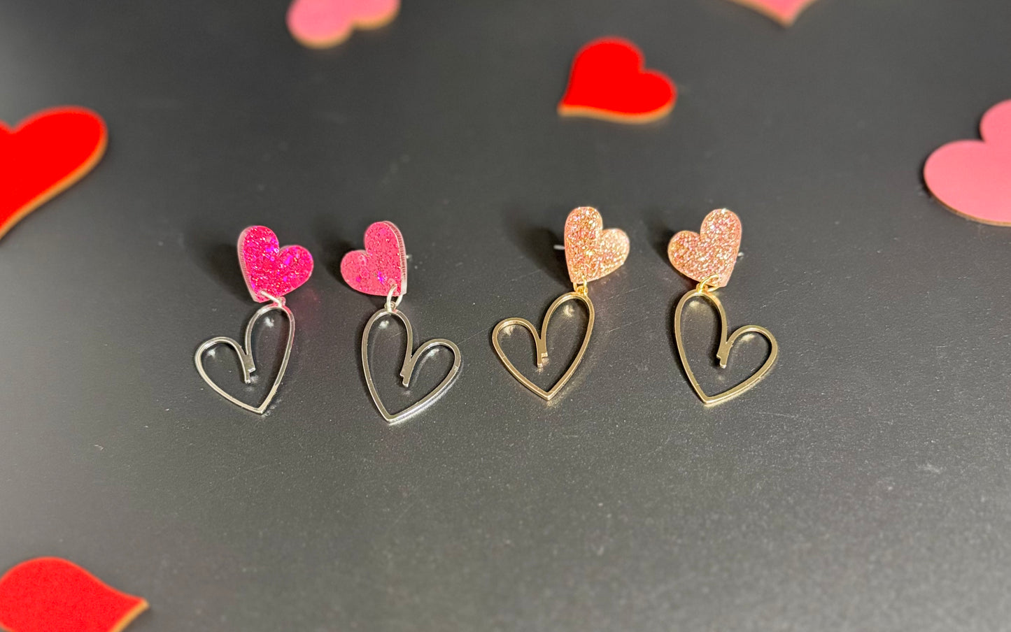Metal Heart Earrings