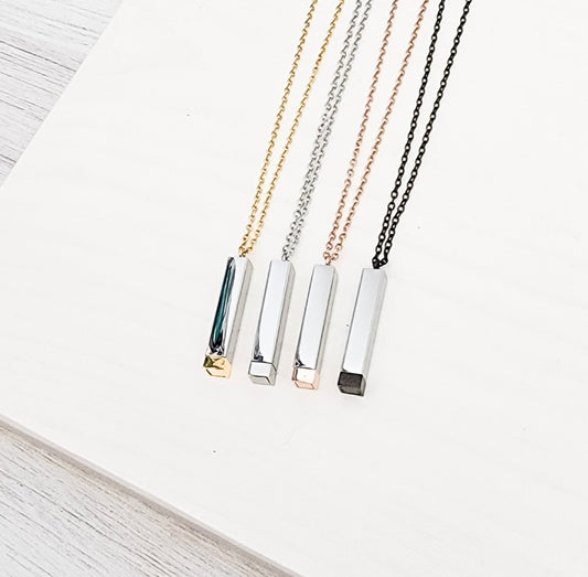 Hidden Message Bar Necklace