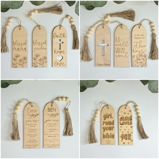 Engraved Wooden Bible Bookmarks