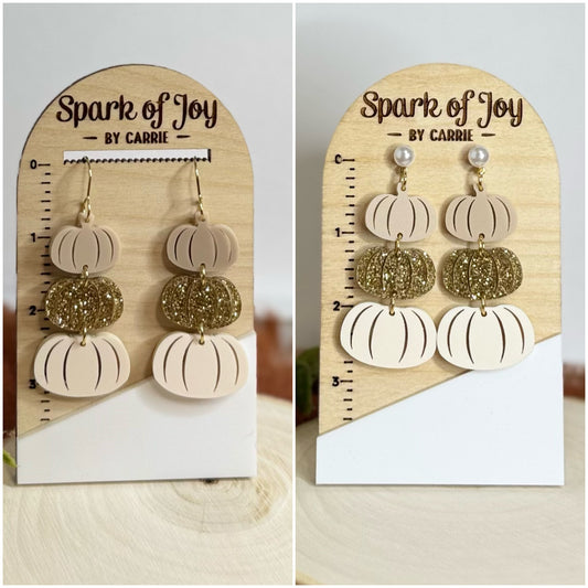 Neutral Pumpkin Stacked Earrings