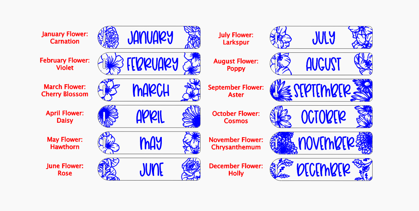 Birth Month Flower Bookmark