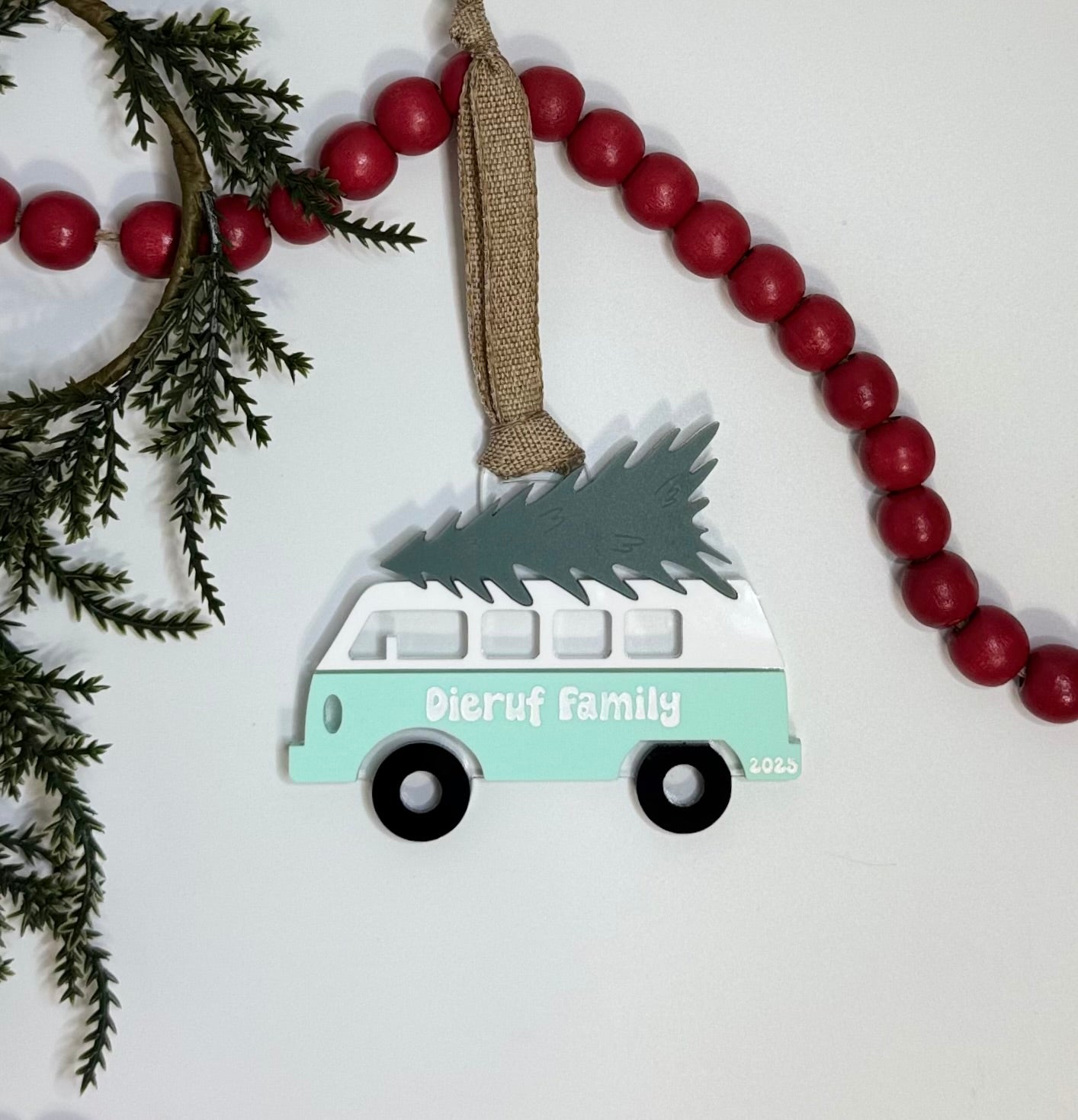 Retro Camper Van Christmas Ornament