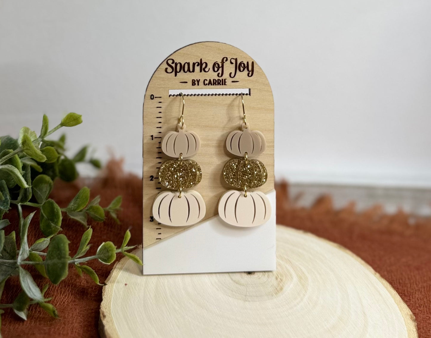 Neutral Pumpkin Stacked Earrings