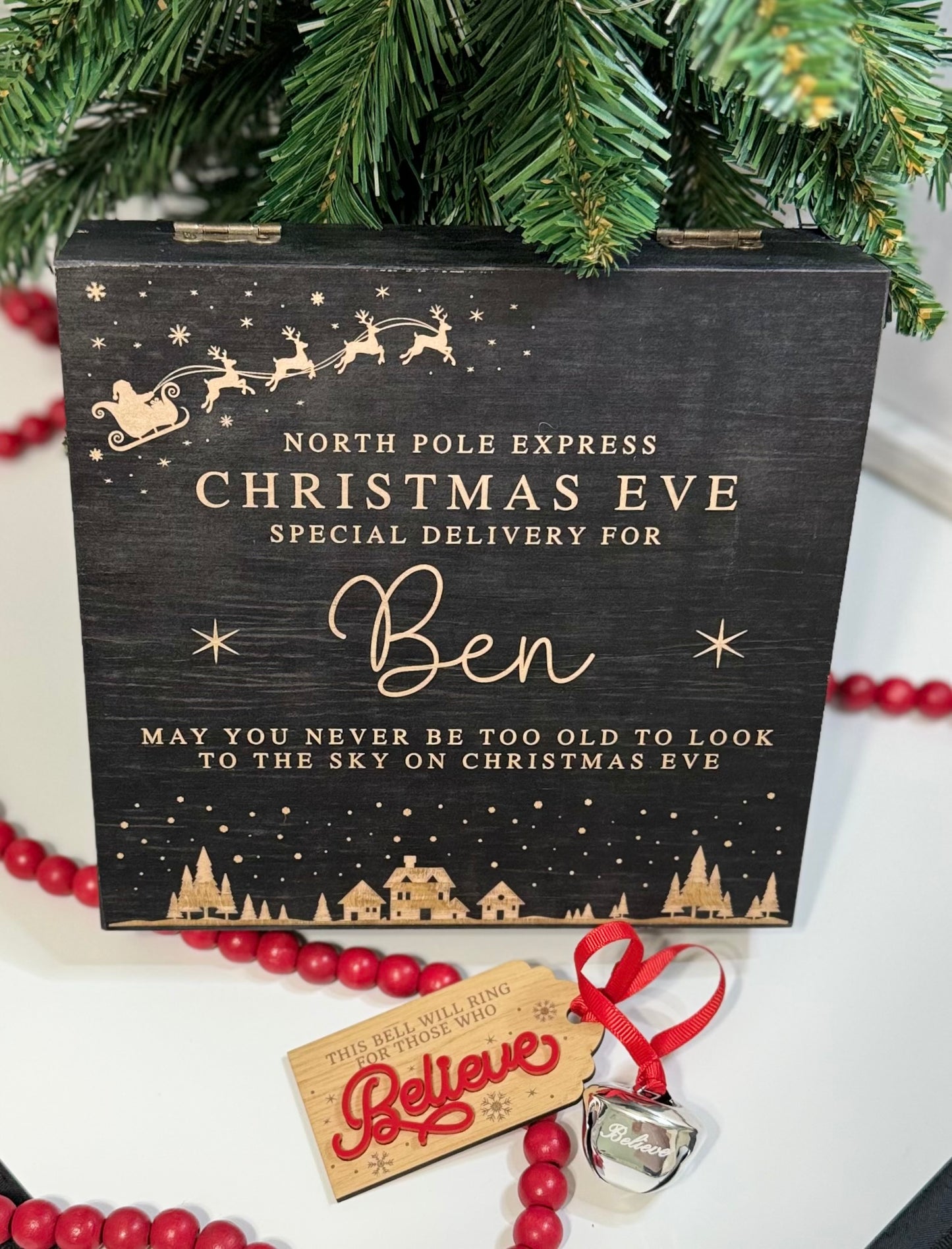 Personalized Wooden Christmas Keepsake Box