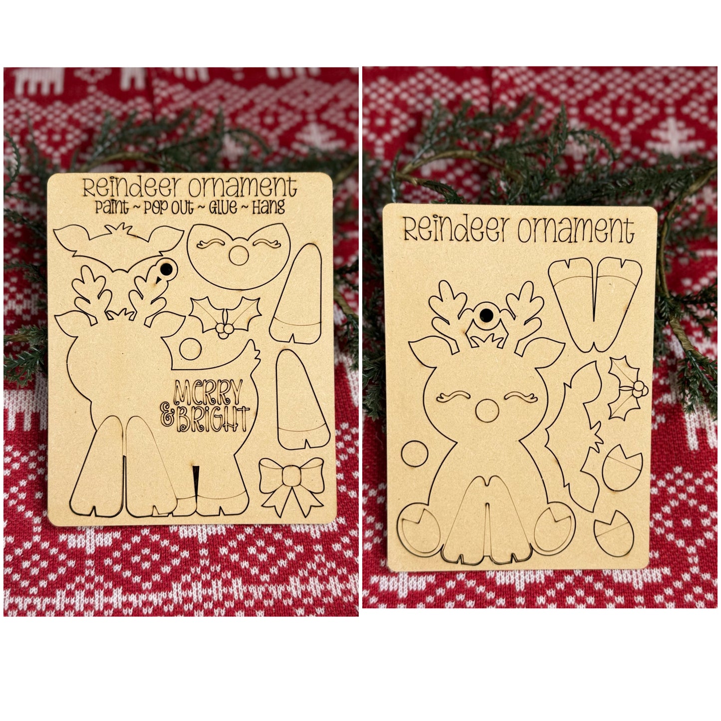 DIY Reindeer Ornament Pop Out Kit