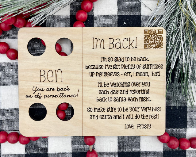 Elf I'm Back Postcard Santa Tracker