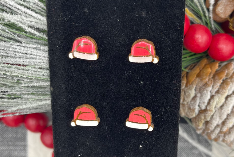 Santa Hat Stud Earrings