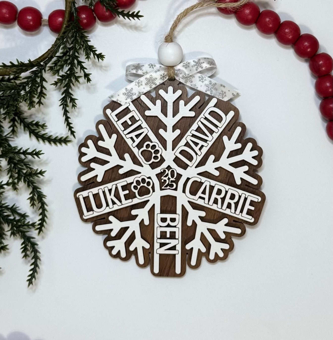 Family Names Snowflake Ornament