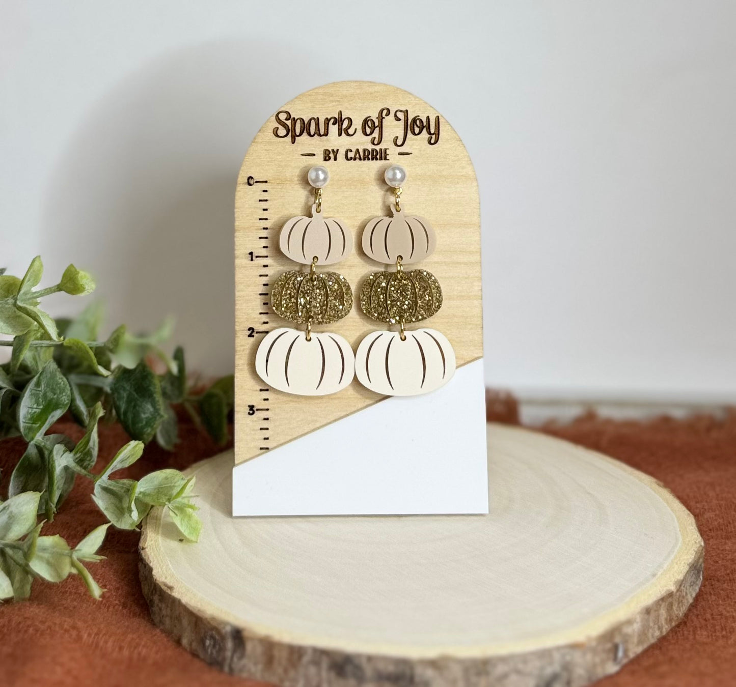 Neutral Pumpkin Stacked Earrings