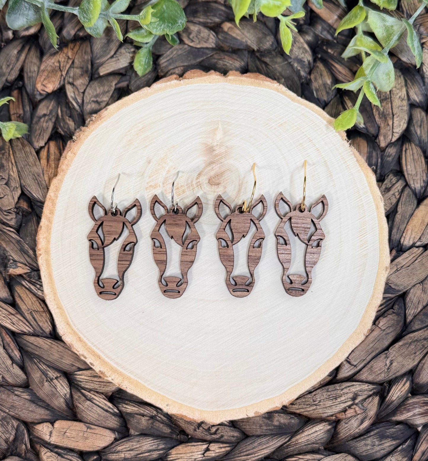 Laser-Cut Horse Head Earrings | Kentucky Derby Jewelry