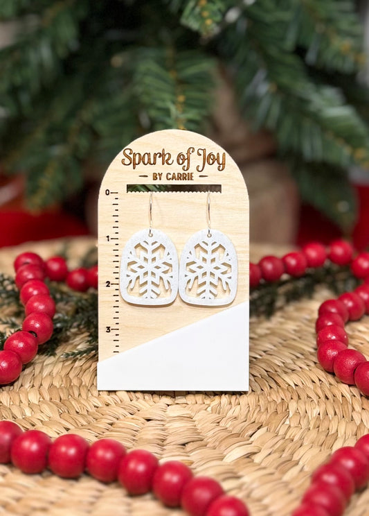 White Sparkly Snowflake Earrings
