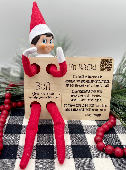 Elf I'm Back Postcard Santa Tracker