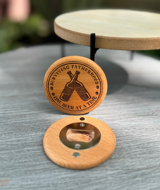 Personalized Magnetic Wood Bottle Openers