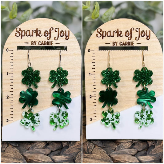 Shamrock Trio Dangle Earrings