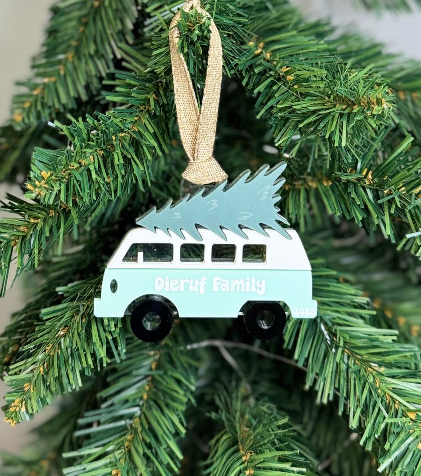 Retro Camper Van Christmas Ornament
