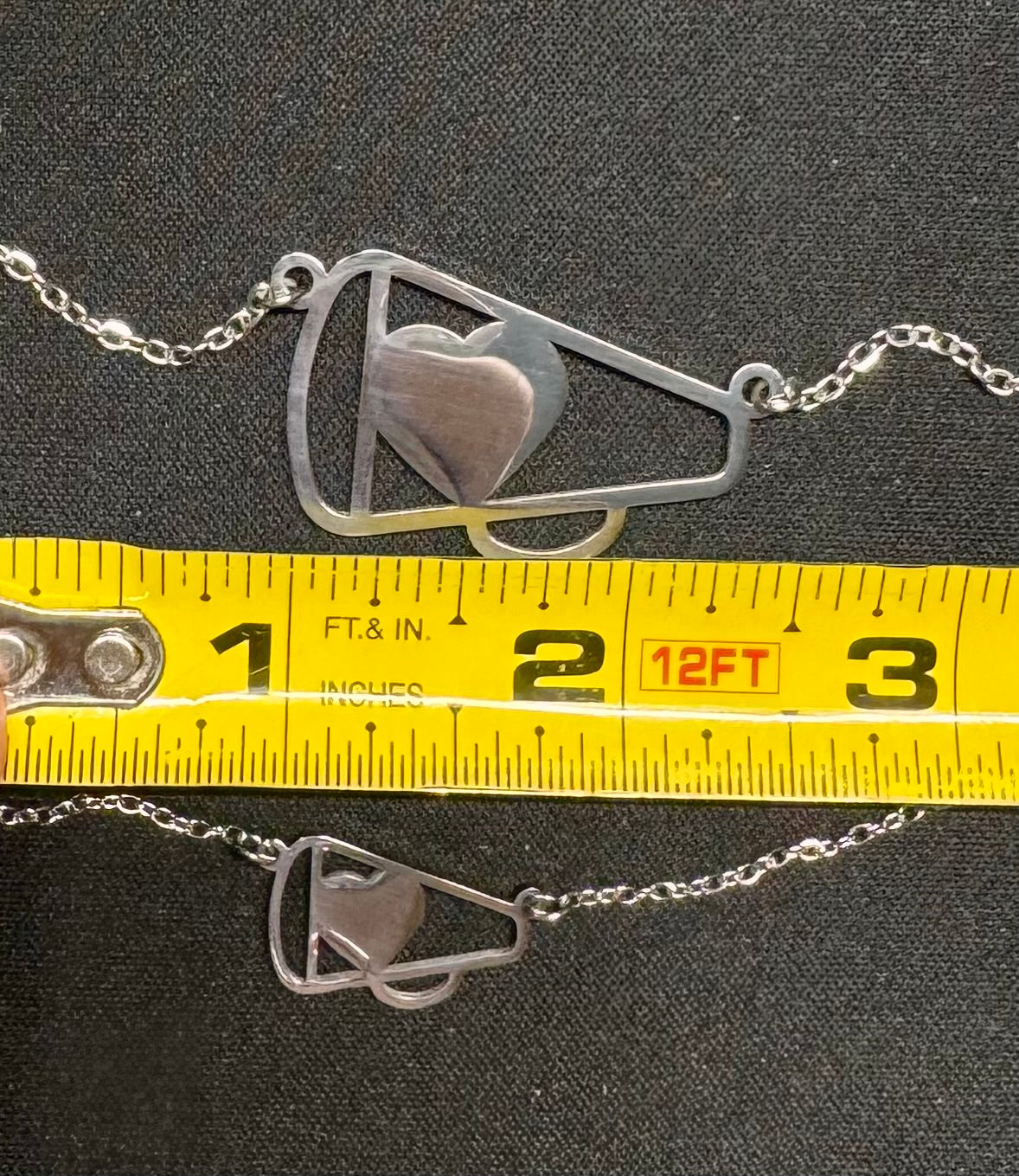 Personalized Cheer Megaphone Necklace (2 sizes)