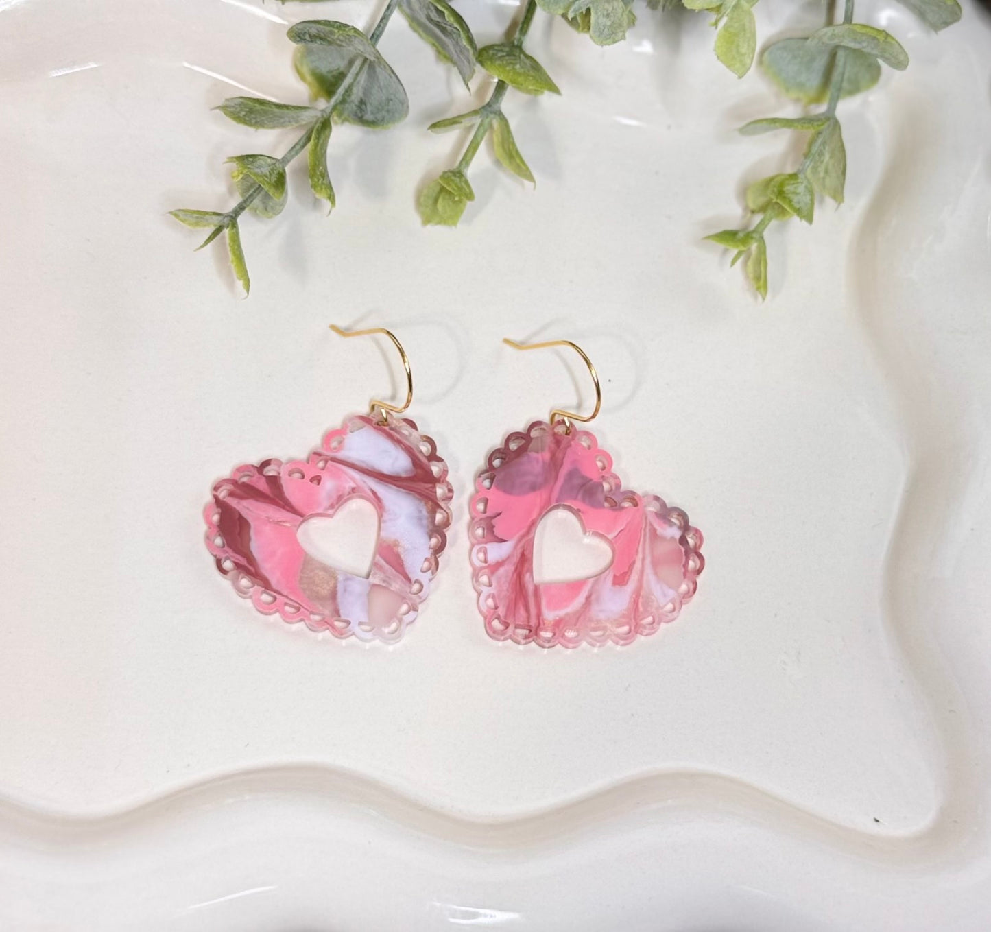 Heart Doily Earrings