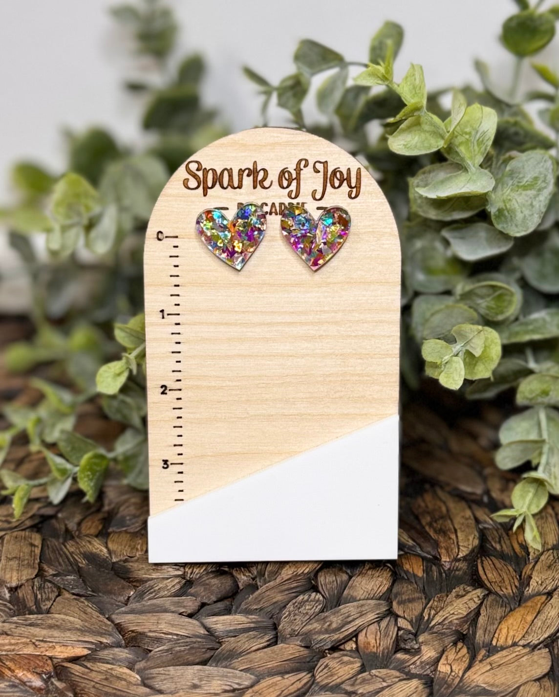 Sparkle Heart Stud Earrings